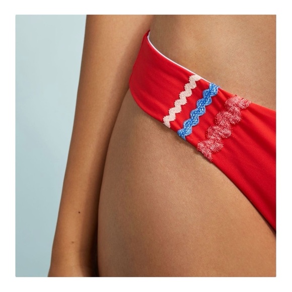Red Carter Lola Bikini Bottoms in Red NWT - Picture 3 of 6